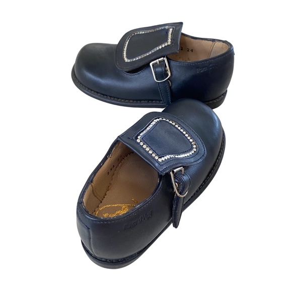 Pom D'Api France Navy leather Convertible Dress shoes